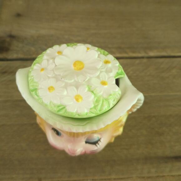 Vintage Winking Kitty by Enesco Lidded Sugar Bowl Anthropomorphic Kitschy Japan - Picture 5 of 10